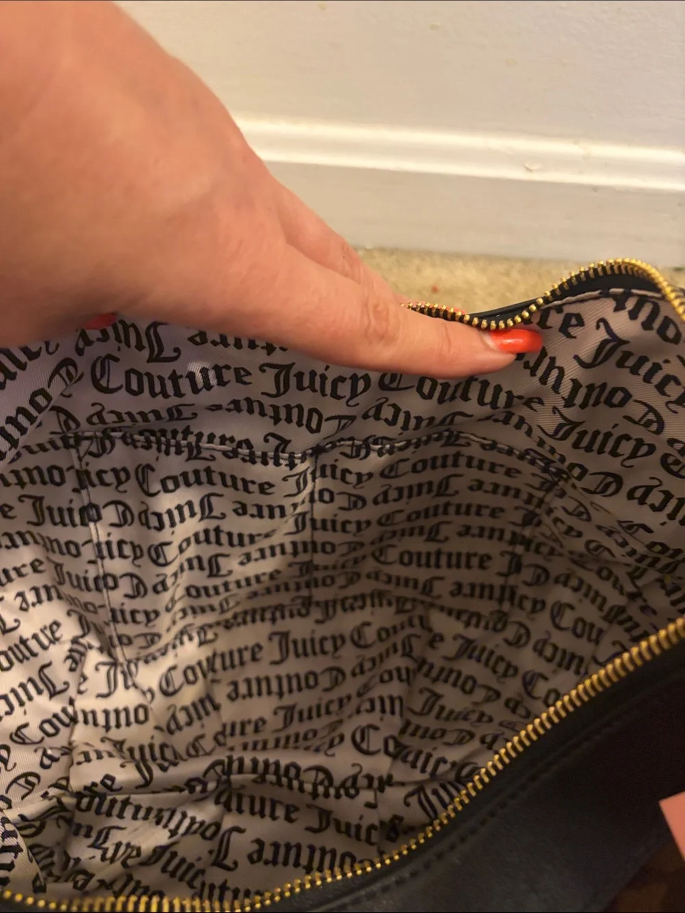 Juicy Couture Brown Leopard Print Hobo with Black Trim